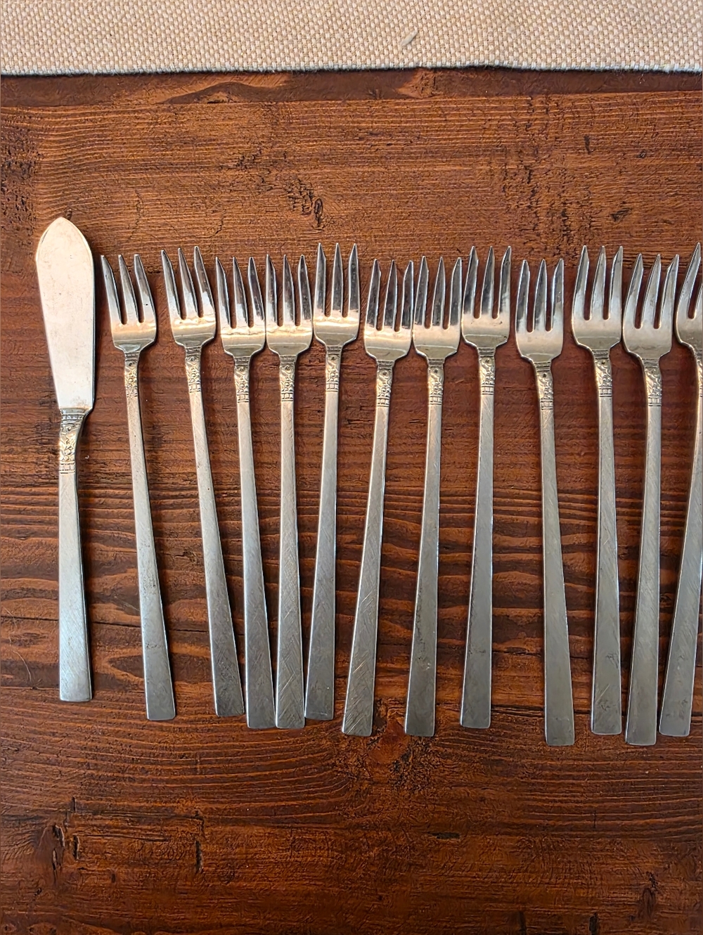 Vintage WM A Rogers Oneida Ltd Stainless Steel Cocktail Forks Set Of 12